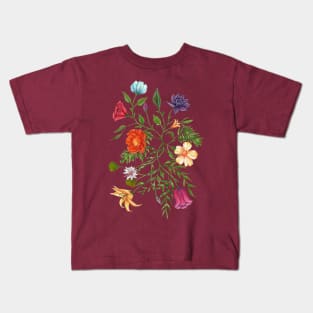 Flowers and leaves vine Kids T-Shirt